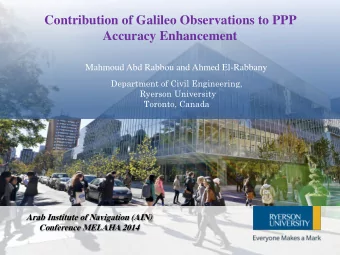 Contribution of Galileo Observations to PPP  Accuracy Enhancement  Title goes here  Mahmoud Abd