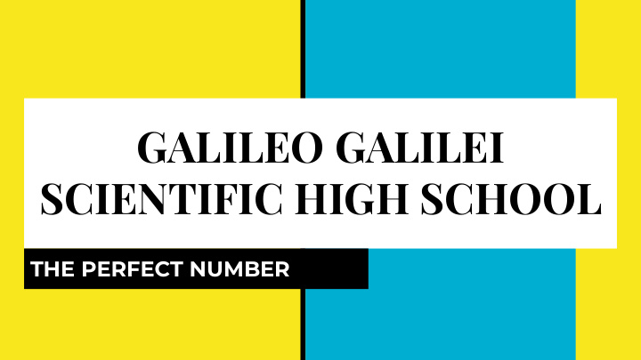 galileo galilei scientific high school