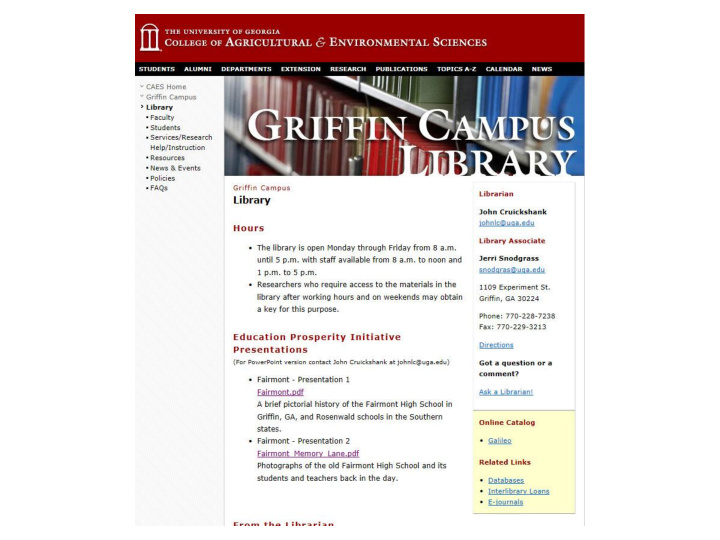 google uga griffin library