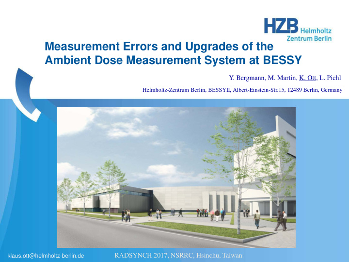 measurement errors and upgrades of the ambient dose