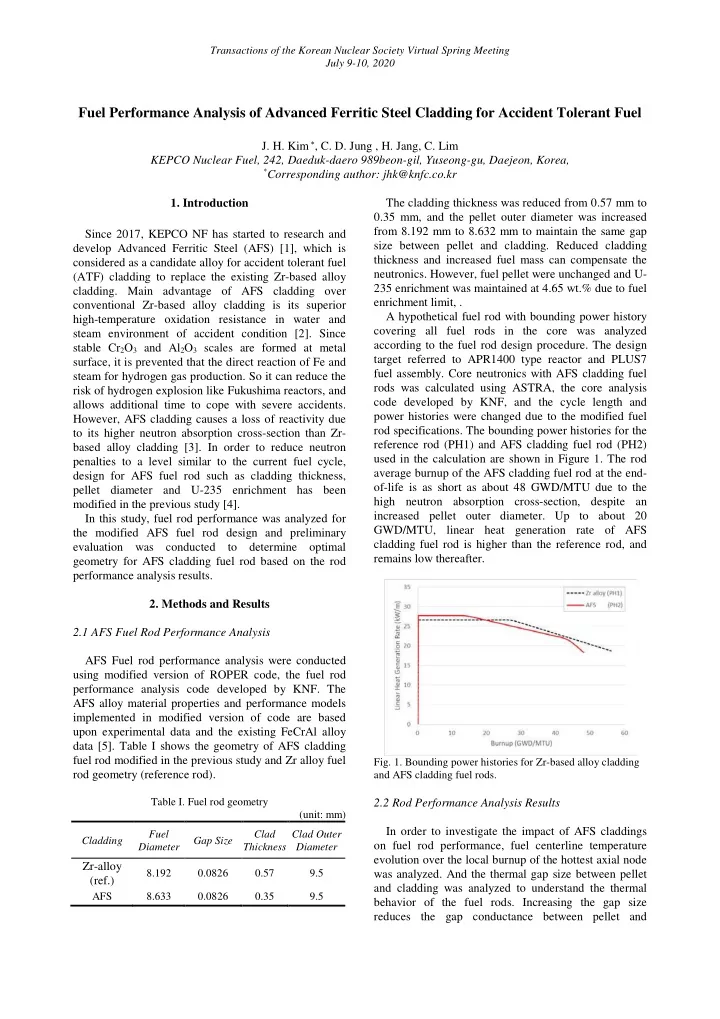 fuel performance analysis of advanced ferritic steel