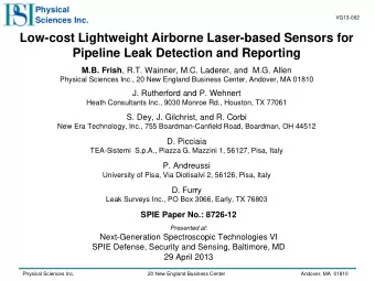 Low-cost Lightweight Airborne Laser-based Sensors for  Pipeline Leak Detection and Reporting M.B.