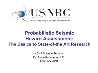 Probabilistic Seismic  Hazard Assessment: The Basics to State-of-the Art Research  NOVA Science