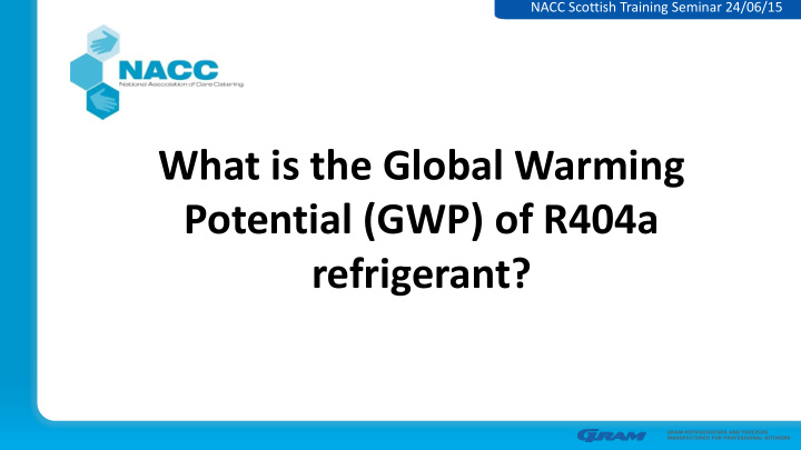 potential gwp of r404a