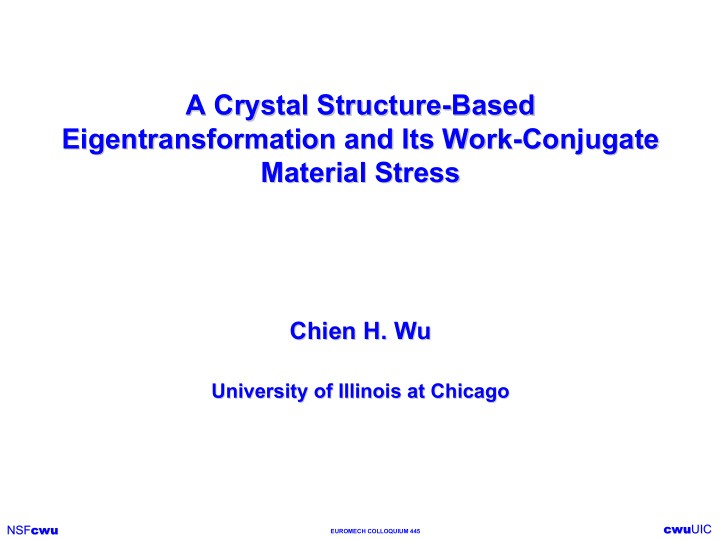 a crystal structure based based a crystal structure