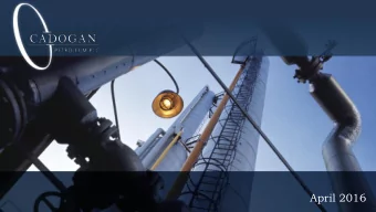 April 2016  These presentation materials do not constitute or form part of any offer for sale or