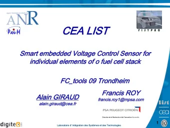 CEA LIST P AN- H P AN- H  Smart embedded Voltage Control Sensor for  individual elements of o fuel