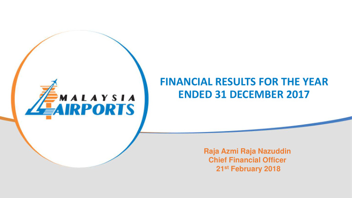 financial results for the year