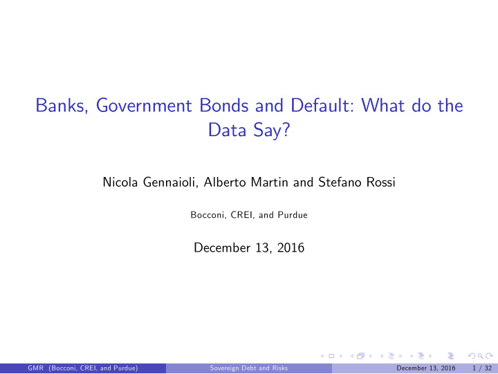 banks government bonds and default what do the data say