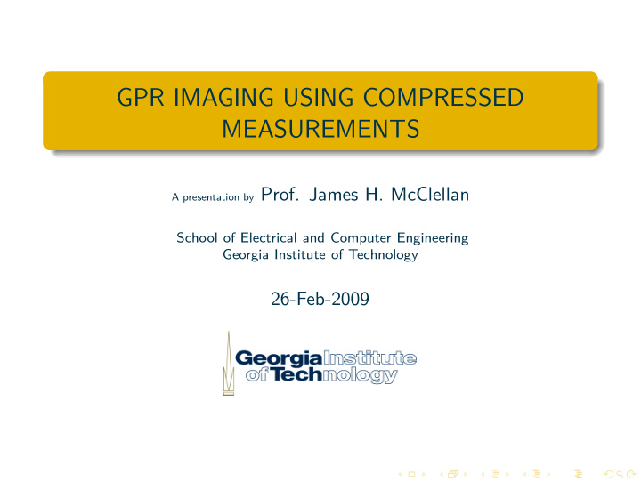 gpr imaging using compressed measurements