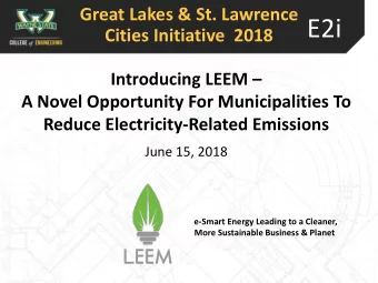E2i  Cities Initiative  2018 Introducing LEEM   A Novel Opportunity For Municipalities To