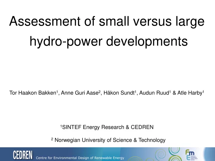 assessment of small versus large
