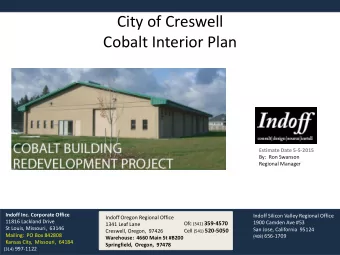 City of Creswell  Cobalt Interior Plan  Estimate Date 5-5-2015  By:  Ron Swanson  Regional Manager