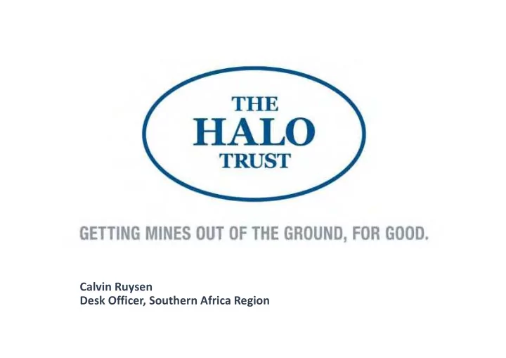 calvin ruysen desk officer southern africa region