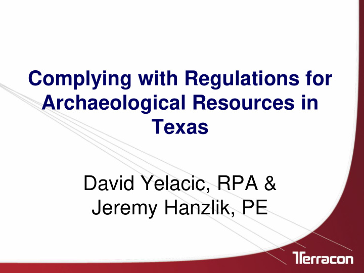 archaeological resources in