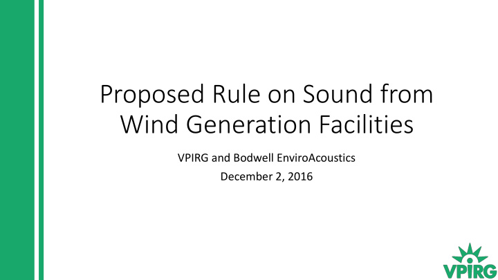 proposed rule on sound from