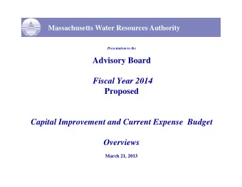 Ad i  Advisory Board  B  d  Fiscal Year 2014  Fiscal Year 2014  Proposed  Capital Improvement and