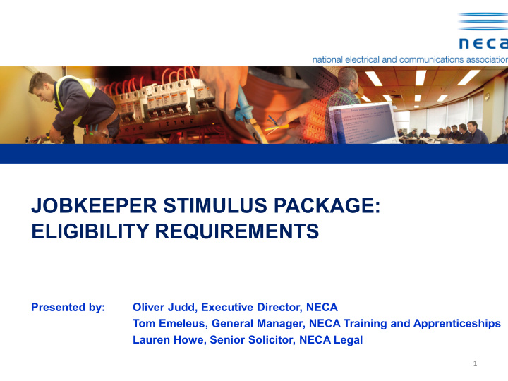 jobkeeper stimulus package eligibility requirements