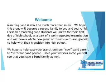 Welcome  Marching Band is about so much more than music!  We hope  this group will become a second