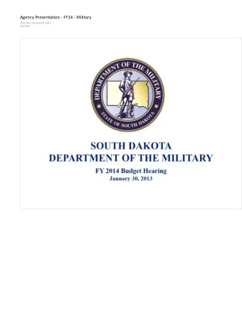 Agenda  Federal &amp; State Mission  FY2014 Budget Overview  AGO Budget  Army Guard