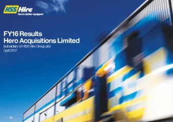 Agenda  Hero Acquisitions Limited  FY16  John Gill, CEO  John Gill, CEO  Strategic progress