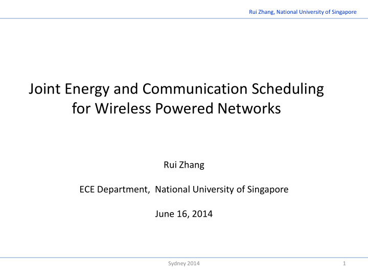 joint energy and communication scheduling