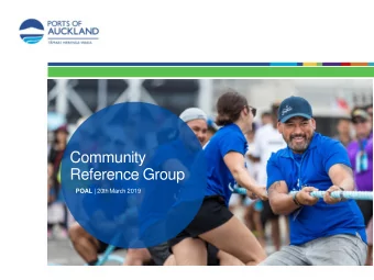 Reference Group POAL | 20th March 2019  Introduction  Interim Results  30 Year Master Plan