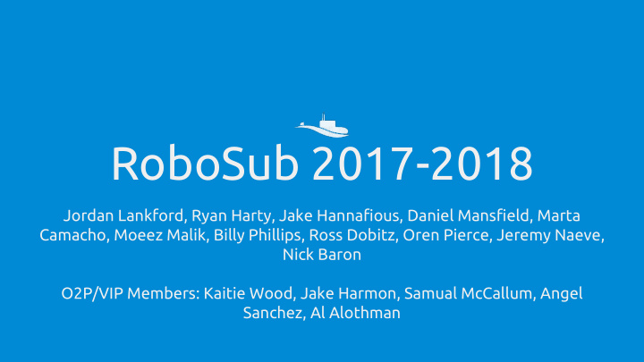 robosub 2017 2018