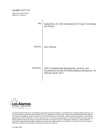 13-21112  Approved for public release;  distribution is unlimited.  Title:  Applications of In Situ