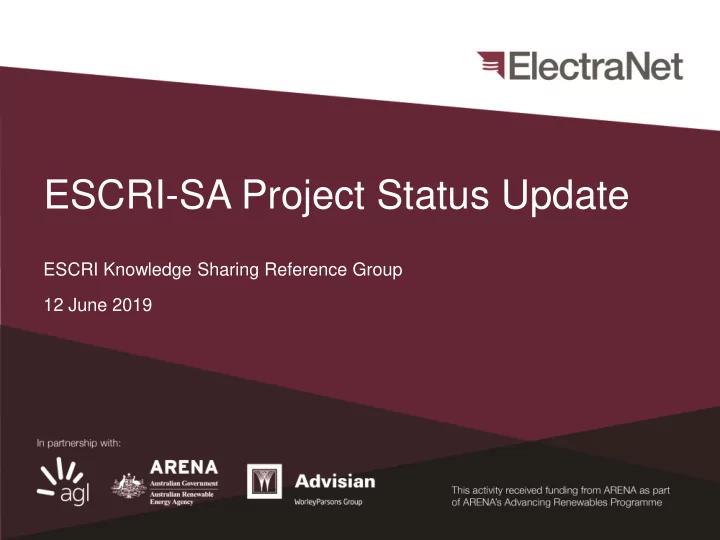 escri sa project status update