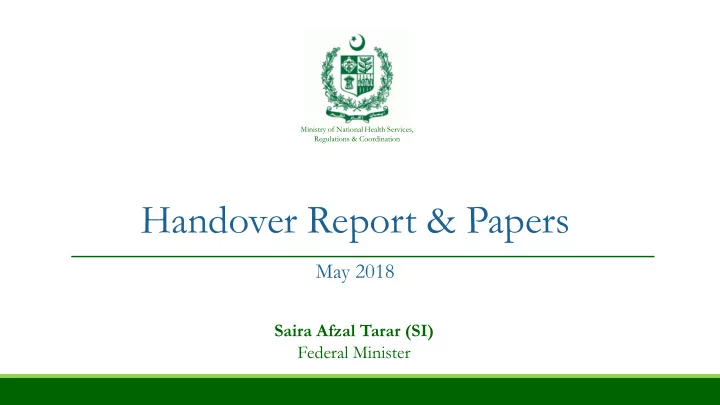 handover report papers