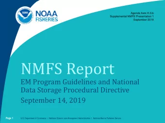 NMFS Report  EM Program Guidelines and National  Data Storage Procedural Directive  September 14,