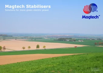 Magtech Stabilisers  Solutions for more green electric power  Tel.: +47 69 27 92 00  Fax: +47 69 25