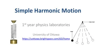 Simple Harmonic Motion 1 st year physics laboratories  University of Ottawa