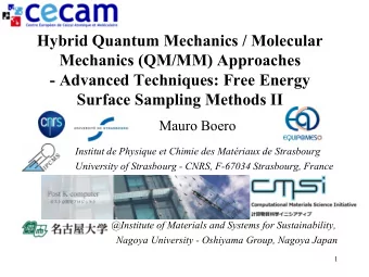 Hybrid Quantum Mechanics / Molecular  Mechanics (QM/MM) Approaches  - Advanced Techniques: Free