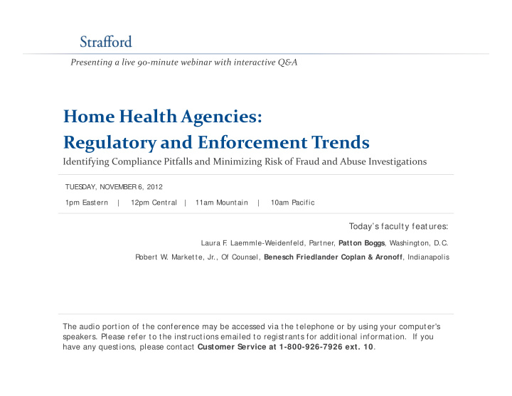 home health agencies g regulatory and enforcement trends
