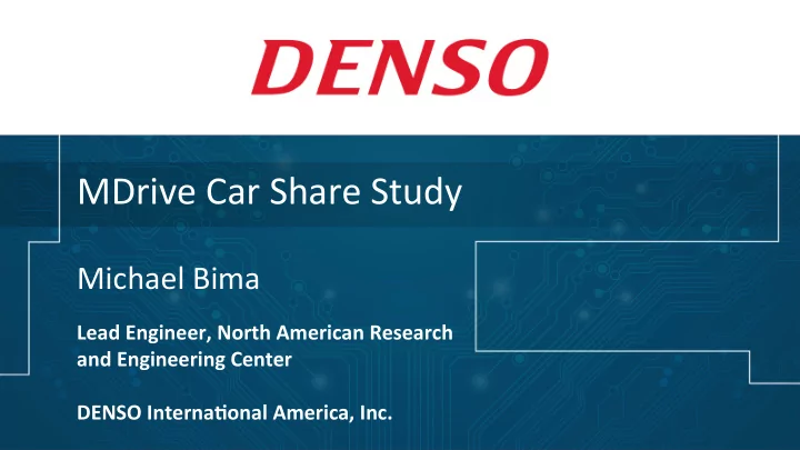 mdrive car share study
