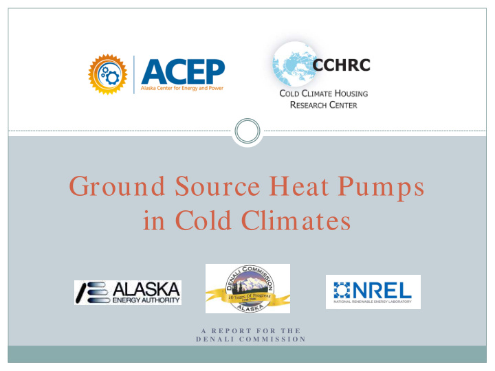 ground source heat pumps in cold climates