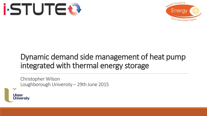 dynamic demand side management of heat pump