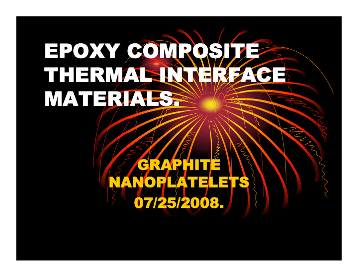 epoxy composite thermal interface materials materials