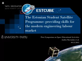 the modern engineering labour  market  First Symposium on Space Educational Activities  Andris