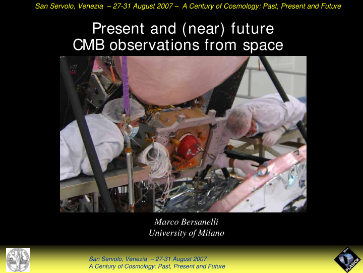 present and near future cmb observations from space