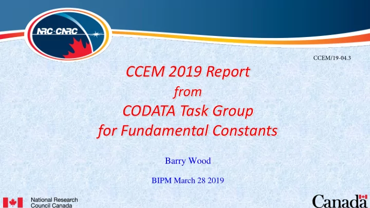 codata task group