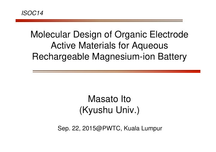 molecular design of organic electrode active materials