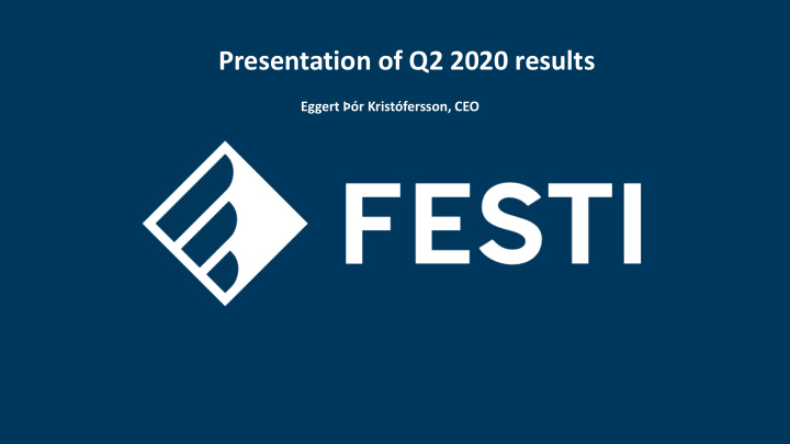 presentation of q2 2020 results