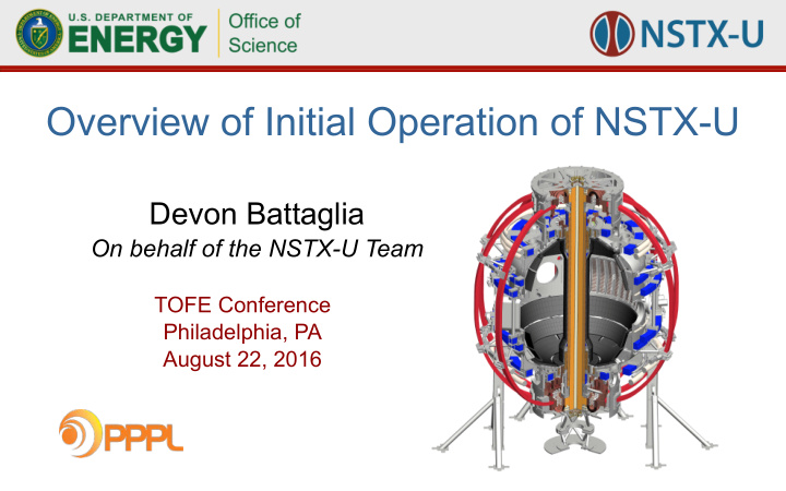 overview of initial operation of nstx u