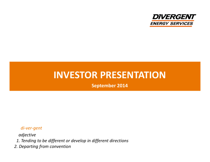 investor presentation