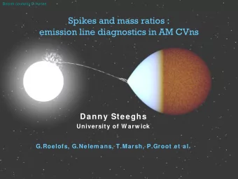 Spikes and mass ratios :  emission line diagnostics in AM CVns  Danny Steeghs  University of W arw