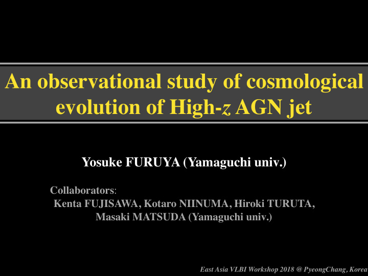 an observational study of cosmological evolution of high