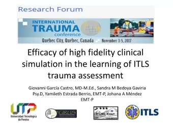trauma assessment  Giovanni Garca Castro, MD-M.Ed., Sandra M Bedoya Gaviria  Psy.D, Yamileth